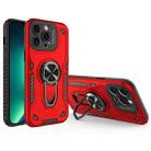 For iPhone 13 Pro Metal Rotating Bracket TPU + PC Magnetic Phone Case(Bright Red) - 1