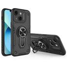For iPhone 13 Metal Rotating Bracket TPU + PC Magnetic Phone Case(Black) - 1