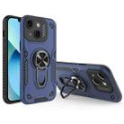 For iPhone 13 Metal Rotating Bracket TPU + PC Magnetic Phone Case(Dark Blue) - 1