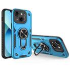 For iPhone 13 Metal Rotating Bracket TPU + PC Magnetic Phone Case(Blue) - 1