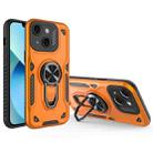 For iPhone 13 Metal Rotating Bracket TPU + PC Magnetic Phone Case(Orange) - 1