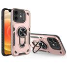 For iPhone 12 Metal Rotating Bracket TPU + PC Magnetic Phone Case(Rose Gold) - 1