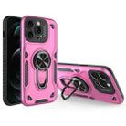 For iPhone 12 Pro Max Metal Rotating Bracket TPU + PC Magnetic Phone Case(Pink Purple) - 1