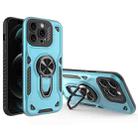 For iPhone 12 Pro Max Metal Rotating Bracket TPU + PC Magnetic Phone Case(Bright Blue) - 1