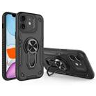 For iPhone 11 Metal Rotating Bracket TPU + PC Magnetic Phone Case(Black) - 1