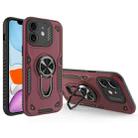 For iPhone 11 Metal Rotating Bracket TPU + PC Magnetic Phone Case(Dark Red) - 1
