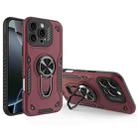 For iPhone 16 Pro Max Metal Rotating Bracket TPU + PC Magnetic Phone Case(Dark Red) - 1