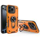 For iPhone 16 Pro Max Metal Rotating Bracket TPU + PC Magnetic Phone Case(Orange) - 1