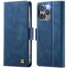 For iPhone 15 Pro Max AutSpace A11 Side Buckle MagSafe Magnetic RFID Phone Leather Case(Blue) - 1