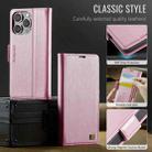 For iPhone 15 Pro Max AutSpace A11 Side Buckle MagSafe Magnetic RFID Phone Leather Case(Rose Gold) - 2