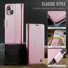 For iPhone 15 Plus AutSpace A11 Side Buckle MagSafe Magnetic RFID Phone Leather Case(Rose Gold) - 2