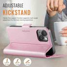 For iPhone 15 Plus AutSpace A11 Side Buckle MagSafe Magnetic RFID Phone Leather Case(Rose Gold) - 3