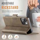 For iPhone 15 AutSpace A11 Side Buckle MagSafe Magnetic RFID Phone Leather Case(Coffee) - 3