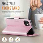 For iPhone 11 AutSpace A11 Side Buckle MagSafe Magnetic RFID Phone Leather Case(Rose Gold) - 3