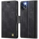For iPhone 11 Pro AutSpace A11 Side Buckle MagSafe Magnetic RFID Phone Leather Case(Black) - 1