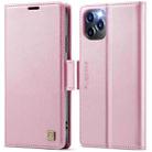 For iPhone 11 Pro AutSpace A11 Side Buckle MagSafe Magnetic RFID Phone Leather Case(Rose Gold) - 1