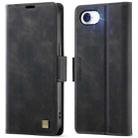 For iPhone 16e AutSpace A11 Side Buckle MagSafe Magnetic RFID Phone Leather Case(Black) - 1
