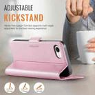 For iPhone 16e AutSpace A11 Side Buckle MagSafe Magnetic RFID Phone Leather Case(Rose Gold) - 3