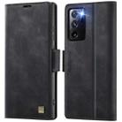 For Samsung Galaxy Note20 Ultra AutSpace A11 Side Buckle MagSafe Magnetic RFID Phone Leather Case(Black) - 1