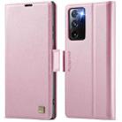 For Samsung Galaxy Note20 Ultra AutSpace A11 Side Buckle MagSafe Magnetic RFID Phone Leather Case(Rose Gold) - 1