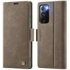 For Samsung Galaxy Note20 Ultra AutSpace A11 Side Buckle MagSafe Magnetic RFID Phone Leather Case(Coffee) - 1