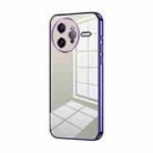 For Redmi K80 Pro Transparent Plating Fine Hole Phone Case(Purple) - 1