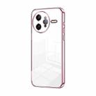 For Redmi K80 Pro Transparent Plating Fine Hole Phone Case(Pink) - 1