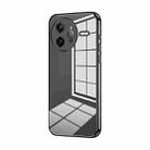 For Redmi K80 Pro Transparent Plating Fine Hole Phone Case(Black) - 1