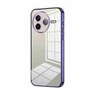 For Redmi K80 Transparent Plating Fine Hole Phone Case(Purple) - 1