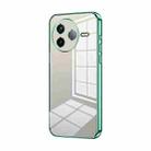 For Redmi K80 Transparent Plating Fine Hole Phone Case(Green) - 1