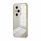 For Honor 300 Pro Transparent Plating Fine Hole Phone Case(Gold) - 1