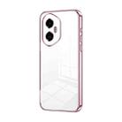 For Honor 300 Transparent Plating Fine Hole Phone Case(Pink) - 1