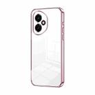 For Honor 400 Global 156.5mm Transparent Plating Fine Hole Phone Case(Pink) - 1