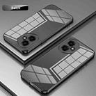 For Honor 400 Global 156.5mm Transparent Plating Fine Hole Phone Case(Black) - 2