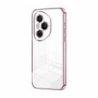 For Honor 400 Pro Global 160.8mm Transparent Plating Fine Hole Phone Case(Pink) - 1