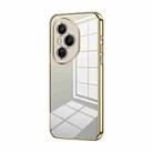 For Honor 400 Pro Global 160.8mm Transparent Plating Fine Hole Phone Case(Gold) - 1