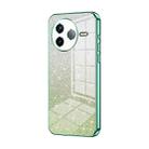 For Redmi K80 Gradient Glitter Powder Electroplated Phone Case(Green) - 1