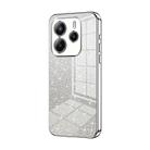 For Redmi Note14 4G 163.25mm Gradient Glitter Powder Electroplated Phone Case(Silver) - 1