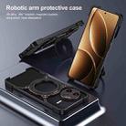 For Redmi K80 Pro Mechanical Arm Borderless MagSafe Holder Metal Phone Case(Black Silver) - 3