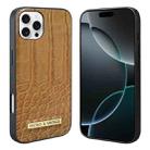 For iPhone 16 Pro VIETAO Alligator Texture PU Phone Case(Brown) - 1