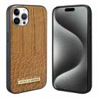 For iPhone 15 Pro Max VIETAO Alligator Texture PU Phone Case(Brown) - 1