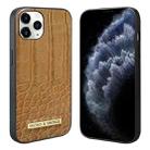 For iPhone 11 Pro Max VIETAO Alligator Texture PU Phone Case(Brown) - 1