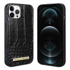 For iPhone 12 Pro Max VIETAO Alligator Texture PU Phone Case(Black) - 1
