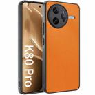 For Redmi K80 Pro Ultra-thin Plain Skin Leather Phone Case(Orange) - 1