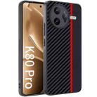 For Redmi K80 Pro Ultra-thin Carbon Fiber Texture Printing Phone Case(Black Red) - 1