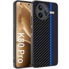 For Redmi K80 Pro Ultra-thin Carbon Fiber Texture Printing Phone Case(Black Blue) - 1