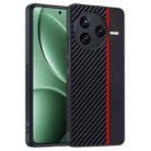 For Redmi K80 / Poco F7 Pro Ultra-thin Carbon Fiber Texture Printing Phone Case(Black Red) - 1