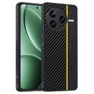 For Redmi K80 / Poco F7 Pro Ultra-thin Carbon Fiber Texture Printing Phone Case(Black Yellow) - 1