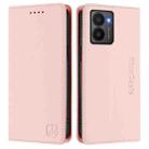 For HMD Fuison RC01 Dual-Folded Magnetic Suction RFID Leather Phone Case(Pink) - 2