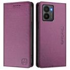 For HMD Fuison RC01 Dual-Folded Magnetic Suction RFID Leather Phone Case(Violet) - 2